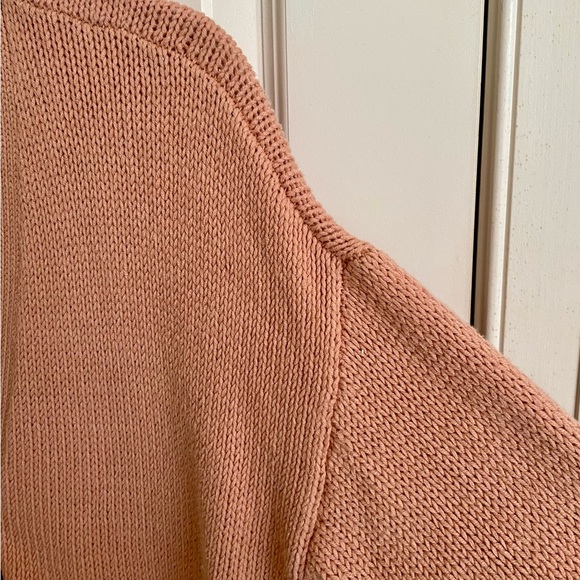 LOFT long cardigan with front pockets. Spring peachy shade. Size-Small - Picture 6 of 6